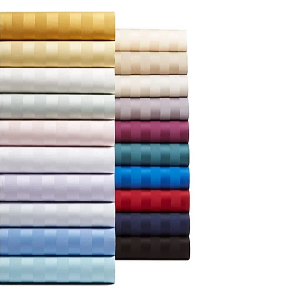 new SMOKE GRAY Charter Club Damask 550 TC 100% Cotton Stripe Full Fitted Sheet